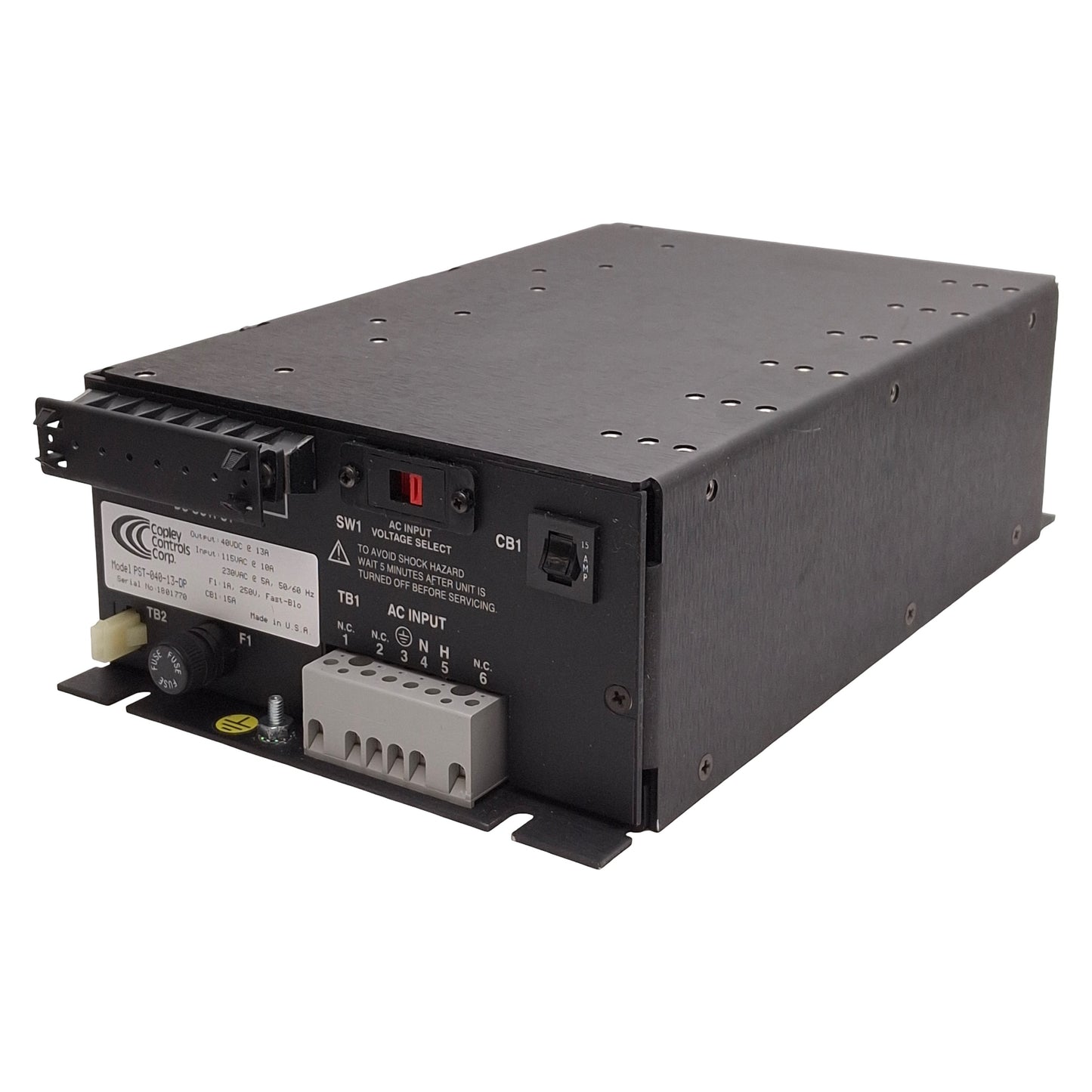 Used Copley Controls PST-040-13-DP Power Supply, Out: 40VDC @13A, In: 115VAC @ 10A