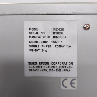 Used Epson RC420 EZ Module Robot Controller/Computer 2x Servo Pack Windows 2k 220VAC