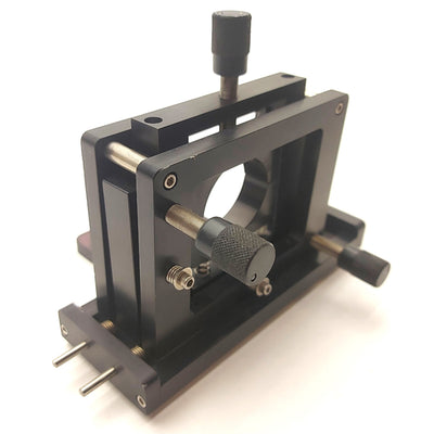 Used 2-Axis LASER Optic Mount Z: 7.5mm X: 20mm Travel Vert/Horiz Tilt ?35-40mm Optic