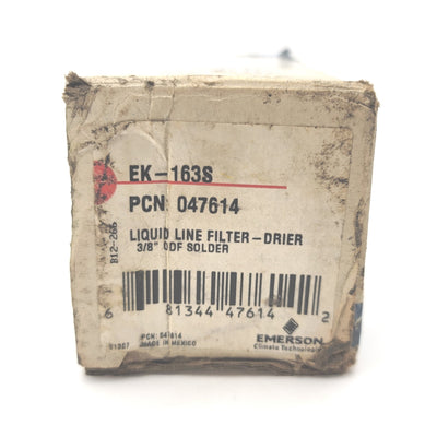 New Emerson EK-163S Liquid Line Filter Drier 3/8" ODF Solder 3.2-6.2 Tons MWP 680PSI