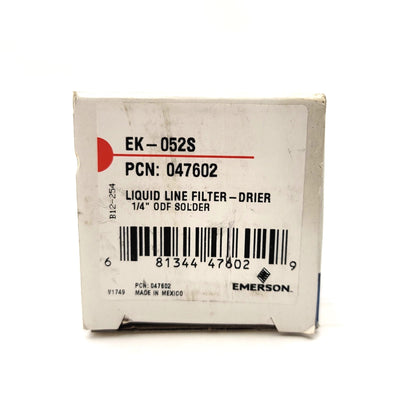 New Emerson EK-052S Liquid Line Filter Drier 1/4" ODF Solder 2.2-4.6 Tons MWP 680PSI