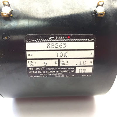 New – Open box Beckman SB265 5905-283-8436 Helipot 10k Ohm, 15-Turn Precision Potentiometer