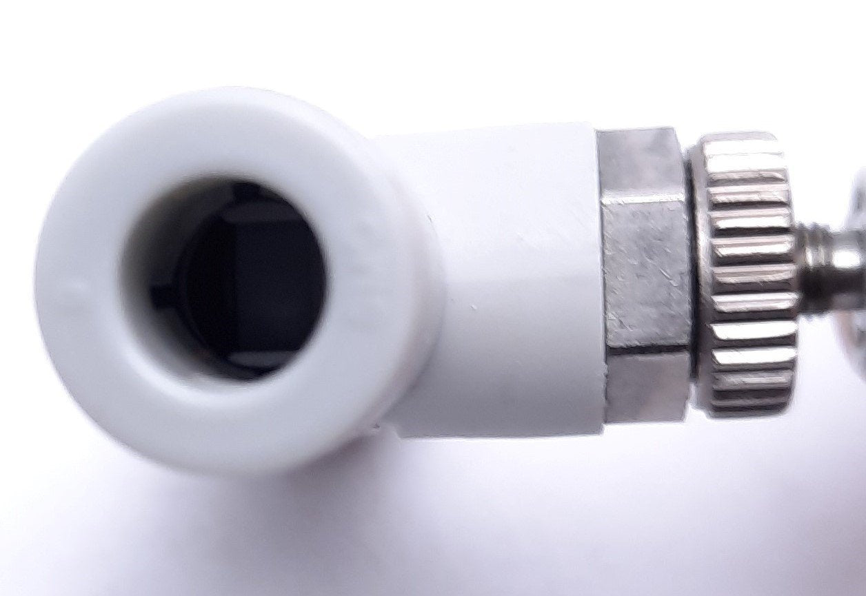 Used Lot of 4 SMC AS2001F Flow Control Valves, 1 MPa Maximum, In-Line Type, 6mm
