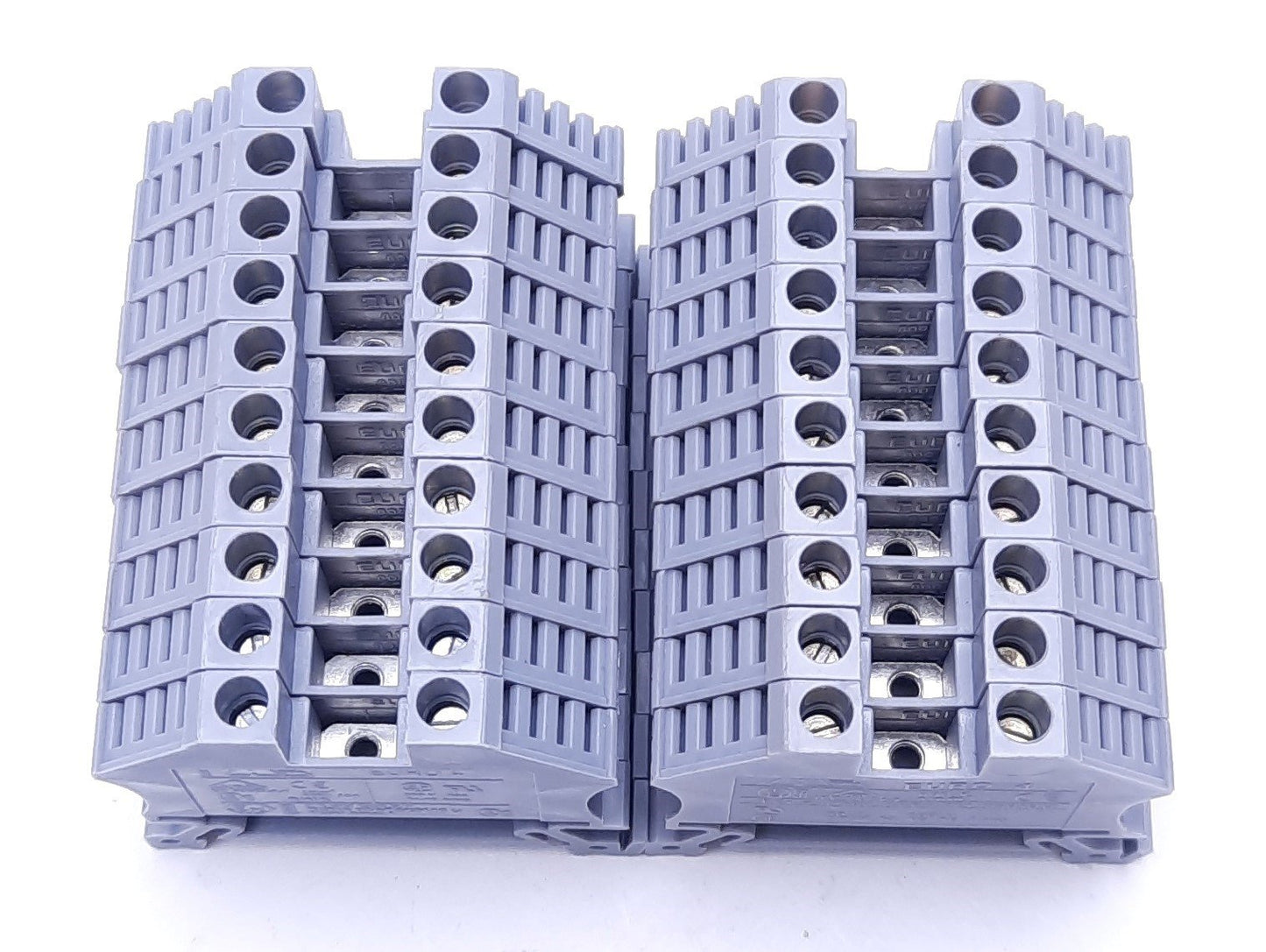 Used Lot of 20 Morsettitalia Euro 4/35 Terminal Blocks, 800V, 30A, 4mm