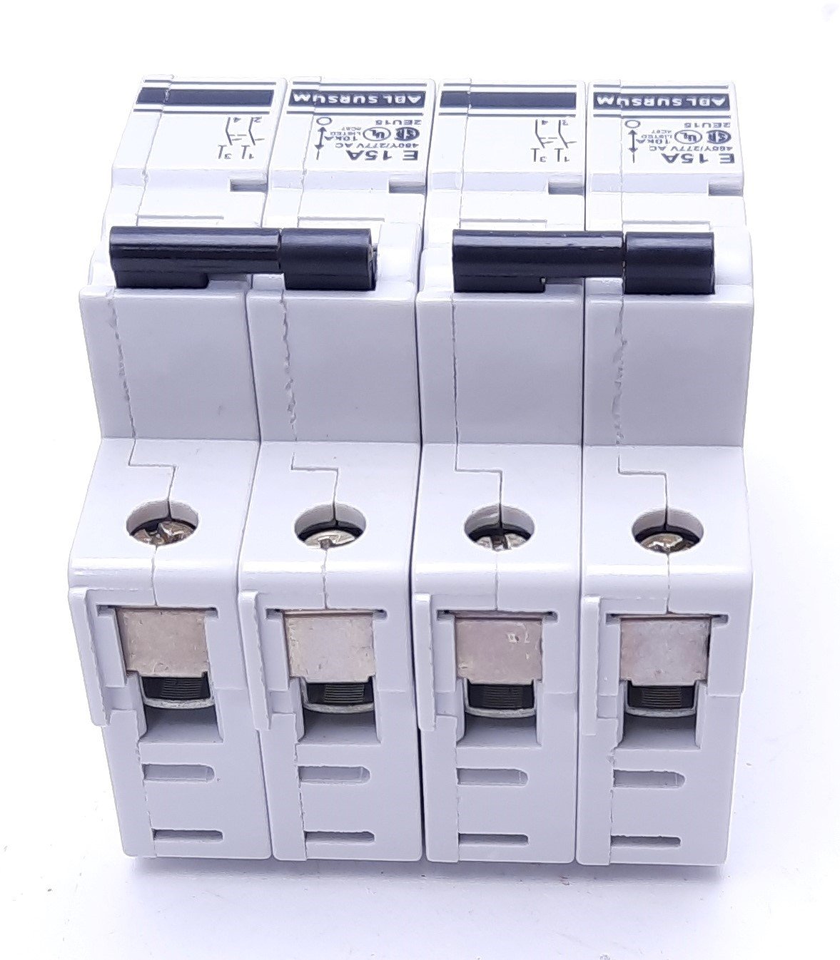 Used Lot of 2 ABL Sursum E 15A Circuit Breakers: Model 2EU15, 277 VAC, 2 Pole
