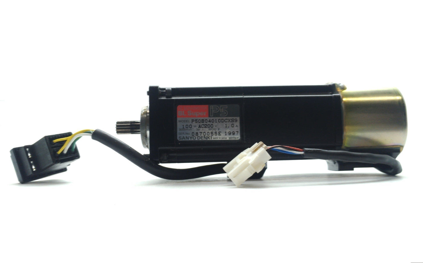 Used SANYO DENKI P50B04010DCXS9 AC Servomotor, Gear Shaft, 100W 200VAC 1A, for A50F
