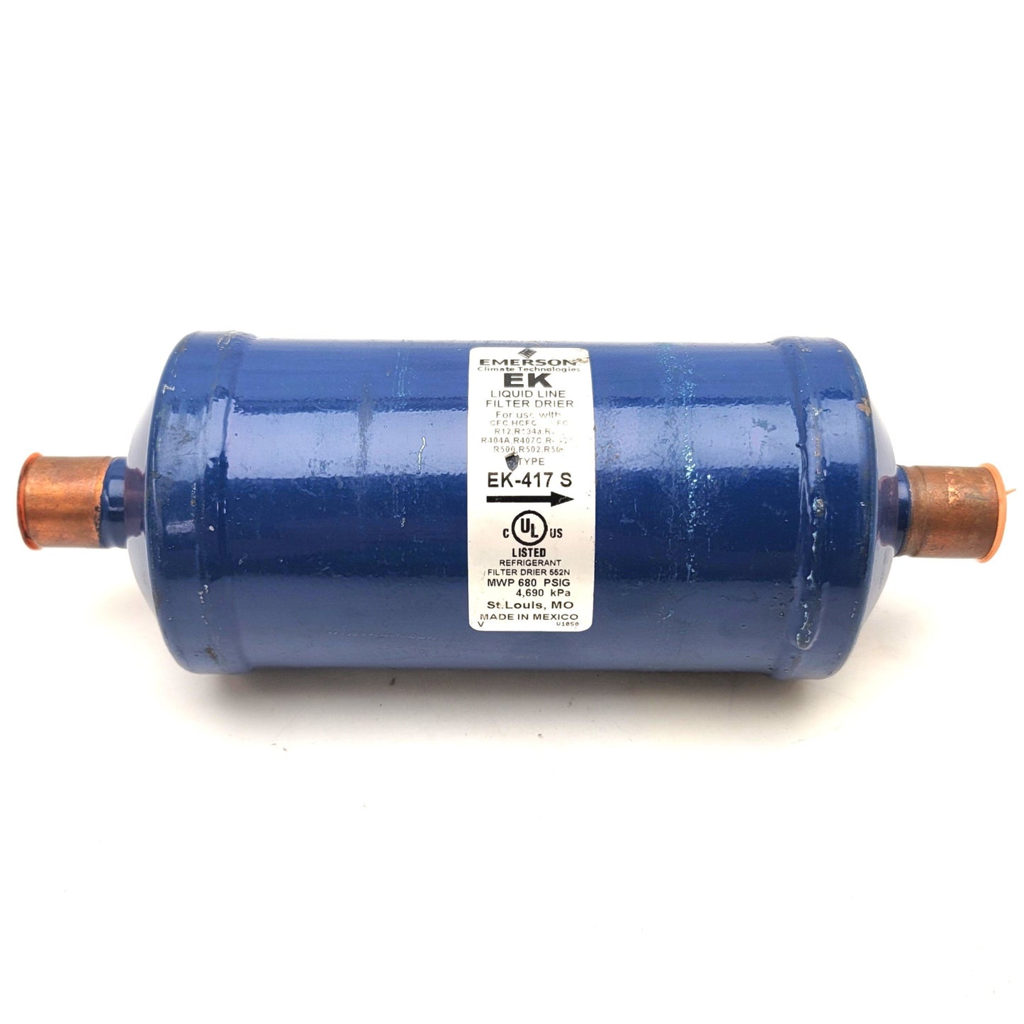 New – Open box Emerson EK-417 S Liquid Line Filter Drier 7/8" ODF, 41 Cubic Inches, 20 Micron