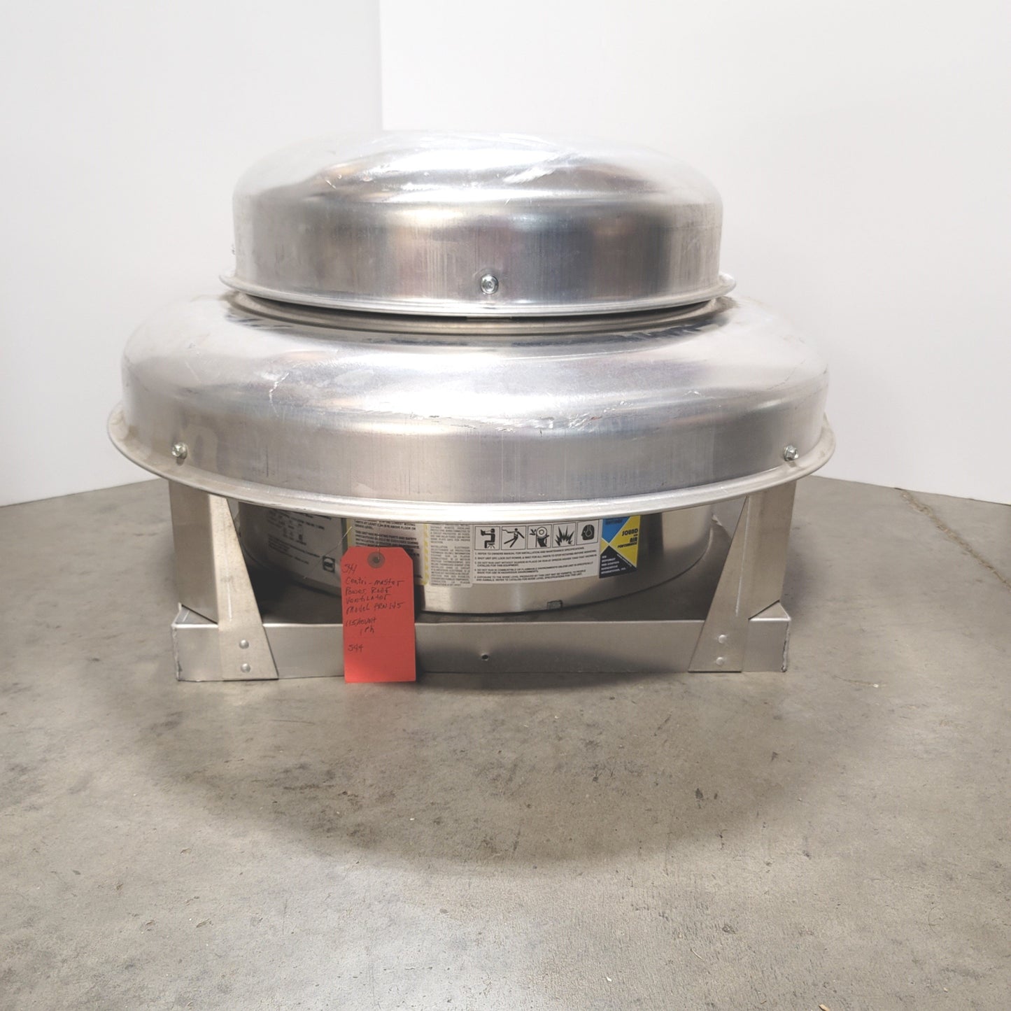 Used Centri Master PRN145 Direct Drive Centrifugal Exhaust Fan 120V 1/2HP 700CFM@1"