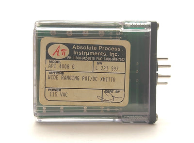 Used API 4008 G DC Resistance Transmitter, 100?/1M? Pot to ñ10VDC or 0-20mA 115VAC