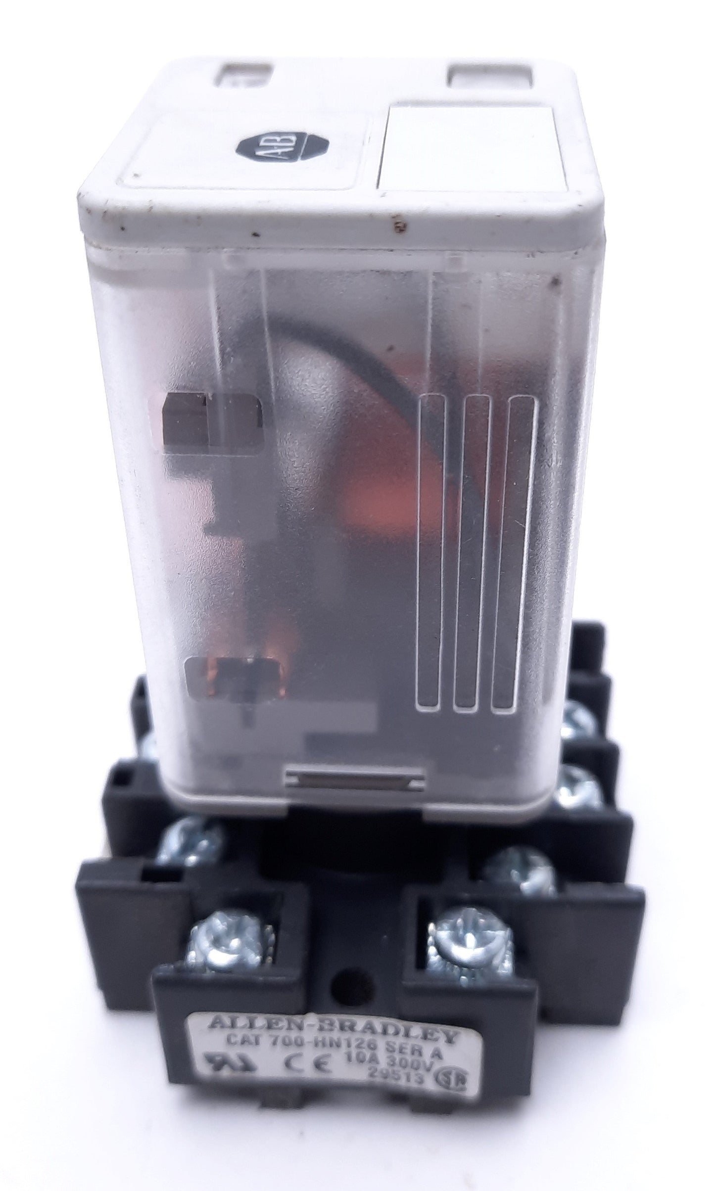 Used Allen-Bradley 700-HA33A1 Relay With CAT 700-HN126 Ser A Base, 3PDT, 120VAC Coil
