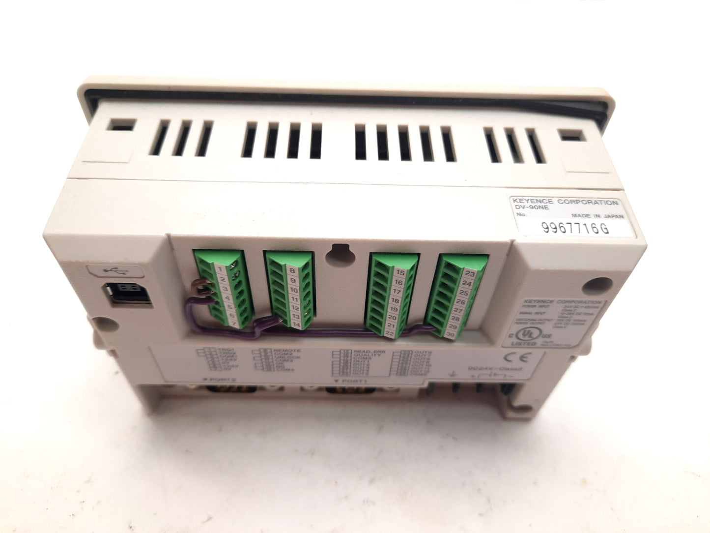 Used Keyence DV-90NE AutoID Barcode/Data Controller 24VDC Serial Interface NPN