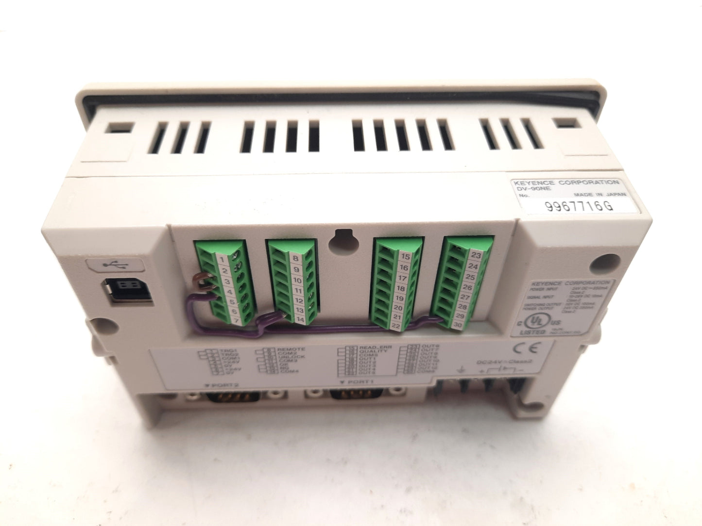 Used Keyence DV-90NE AutoID Barcode/Data Controller 24VDC Serial Interface NPN