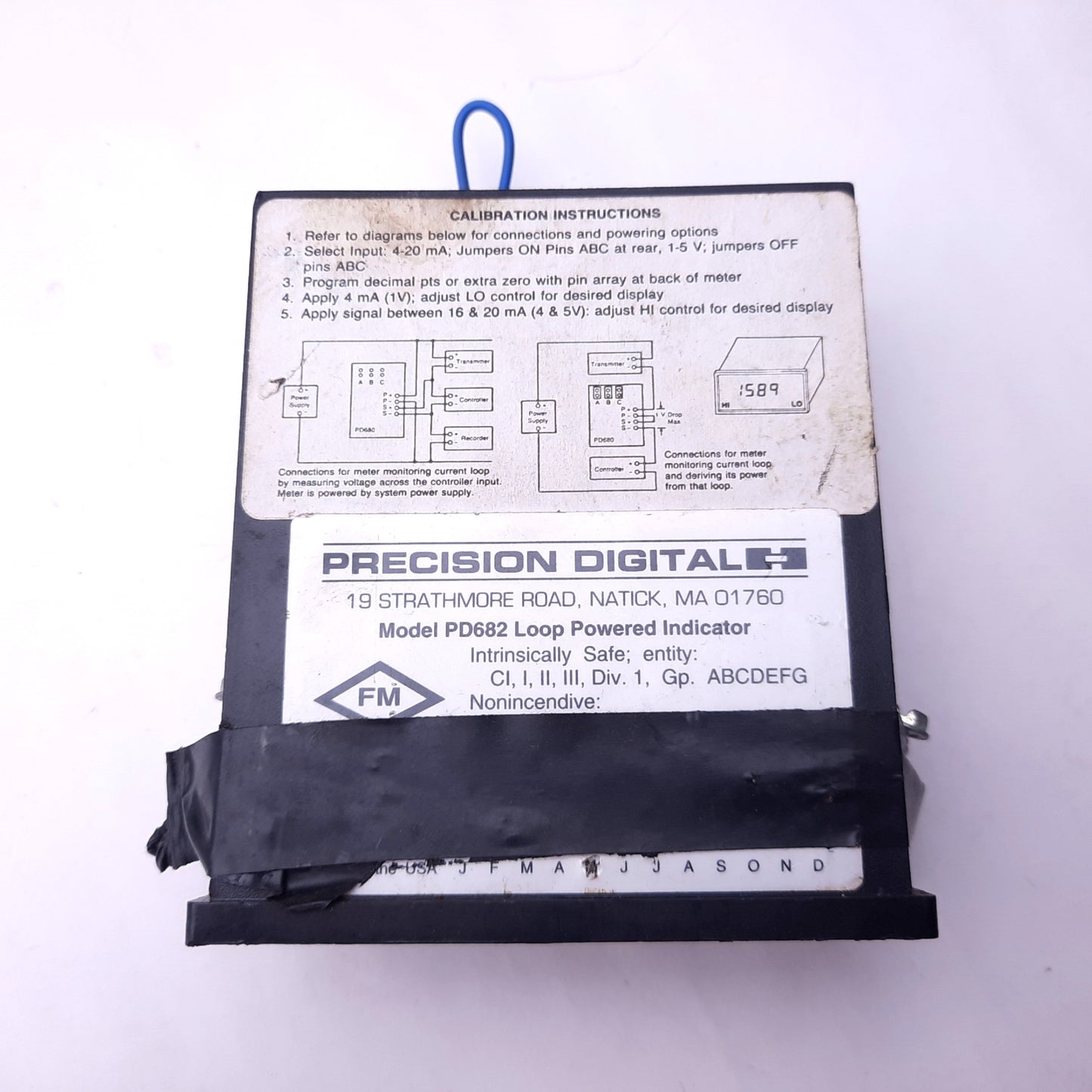 Used Precision Digital PD682 Panel Meter Digital Loop Powered Indicator Input: 4-20mA