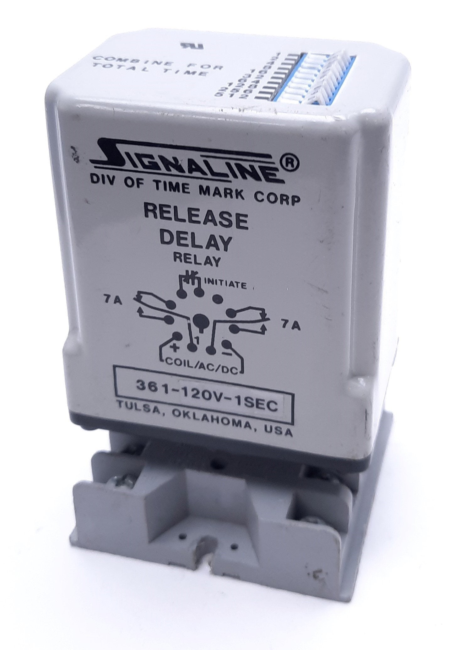 Used Signaline 361-120V-1SEC Release Delay Relay, 120V, 7A, DPDT, 11-Pin
