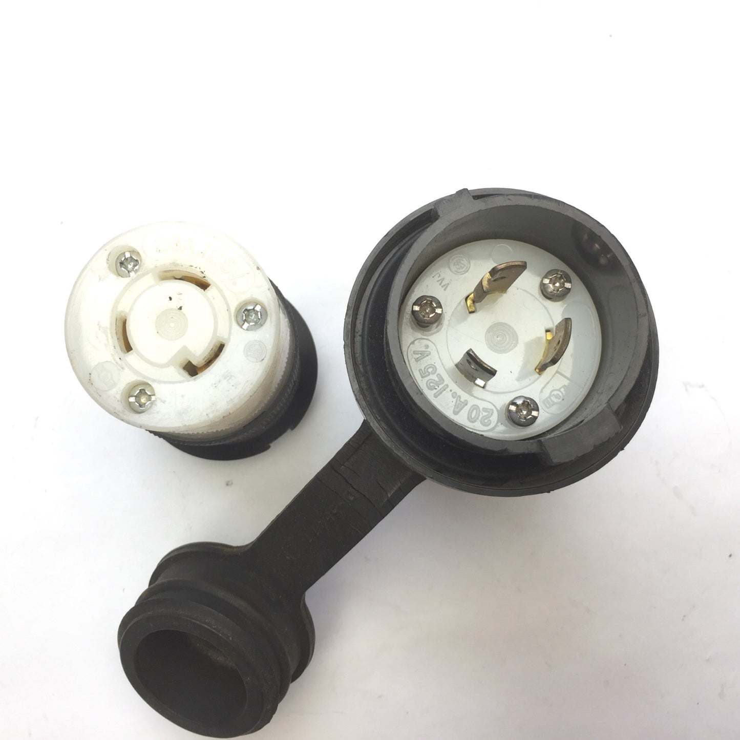 Used Hubbell HBL2311 & HBL2313 Twist-Lock Set, 2-Pole 3W 20A 125V NEMA L5-20P L5-20R