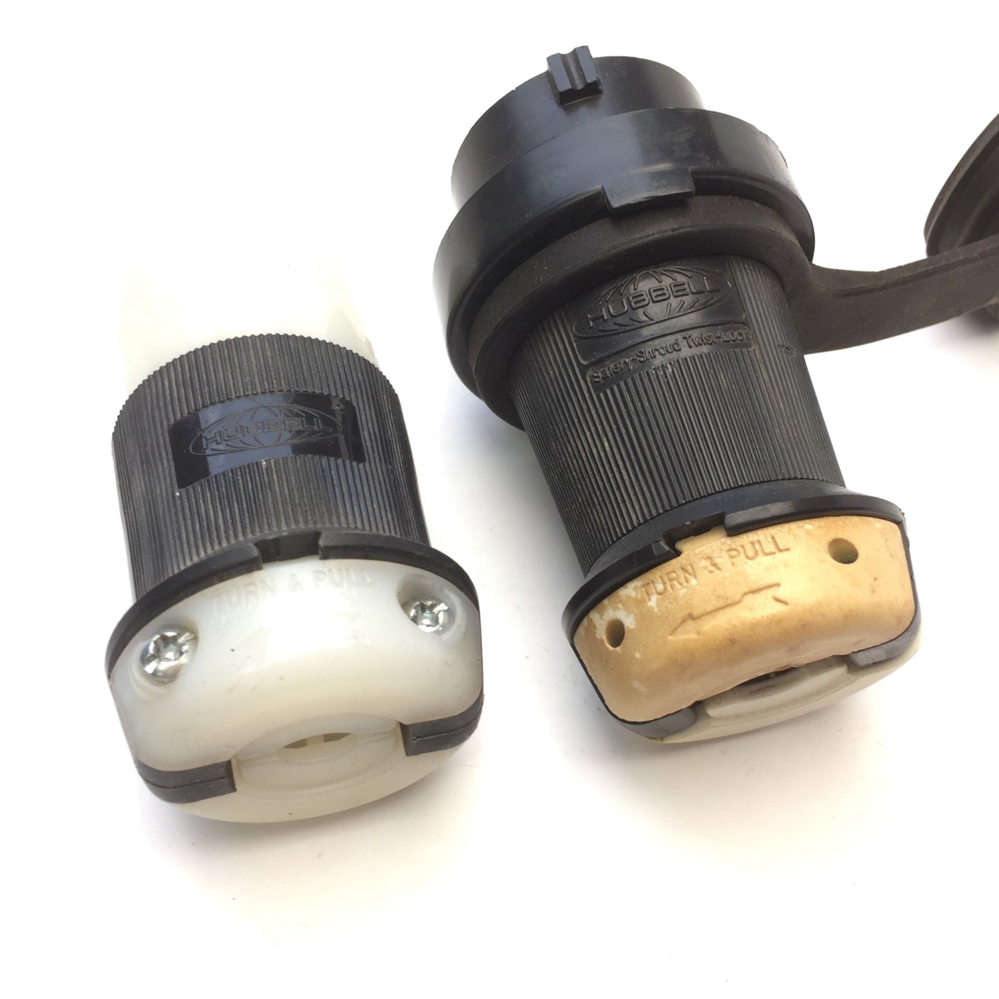 Used Hubbell HBL2311 & HBL2313 Twist-Lock Set, 2-Pole 3W 20A 125V NEMA L5-20P L5-20R