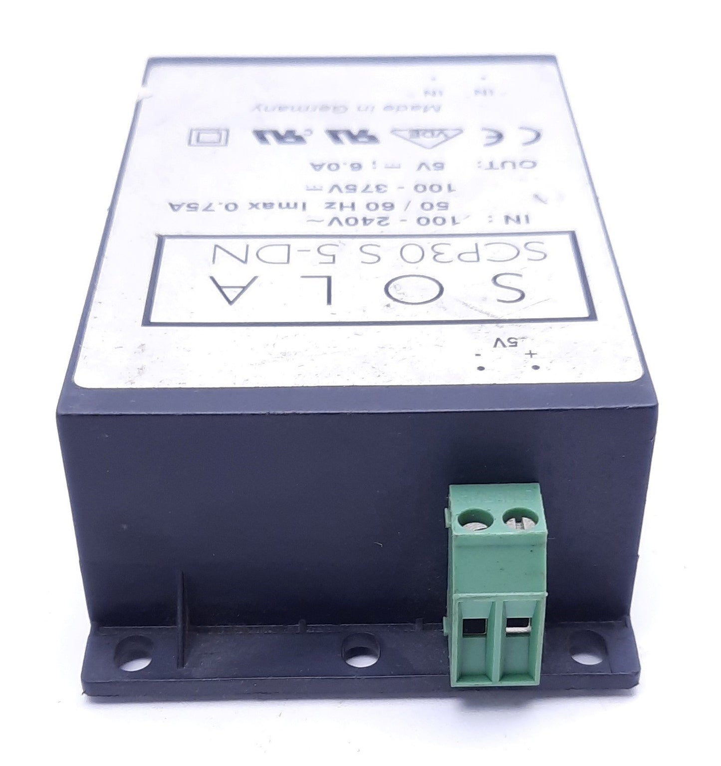 Used Sola SCP30 S 5-DN Power Supply, 100-240VAC In, 5VDC 6A Out, DIN Rail
