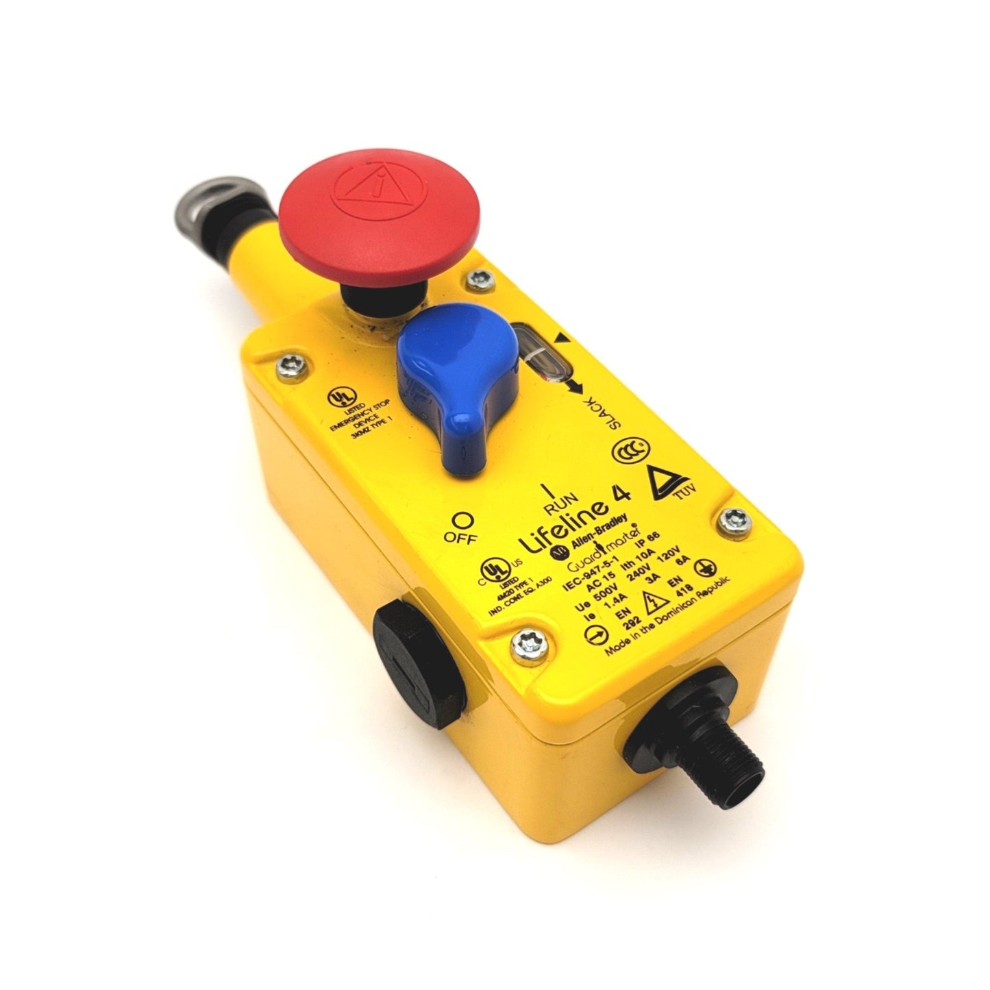 Used Allen Bradley 440E-L21BNYH Guardmaster Lifeline 4 Emergency Cable Pull Switch