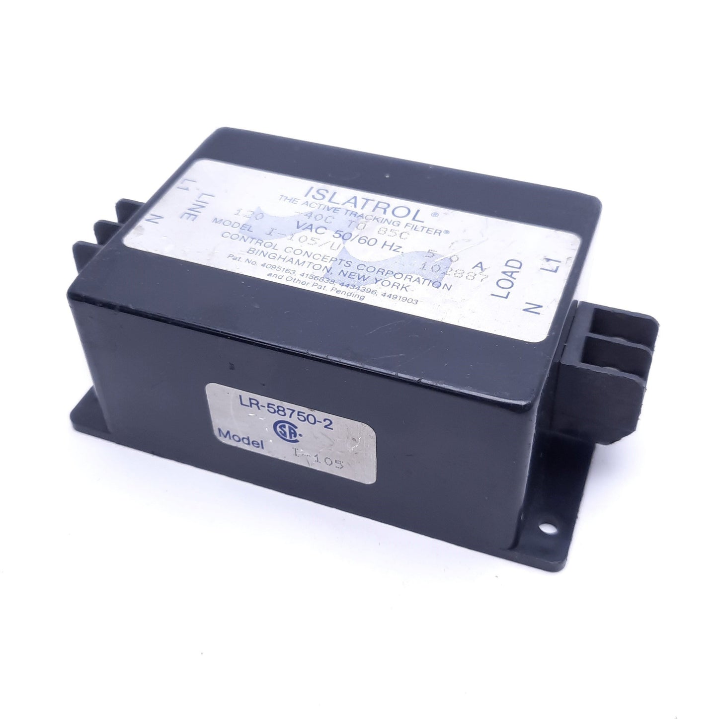 Used Islatrol I-105/U Active Tracking Filter, 120 VAC, 5A, -40 To 85 Degrees Celsius