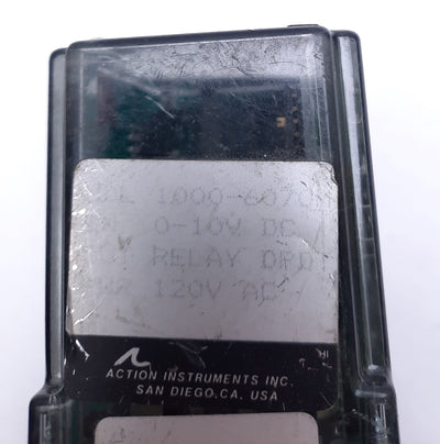 Used Action Pak 1000-6070M Signal Converter Relay, 0-10 VDC, 120 VAC, DPDT, 11-Pin