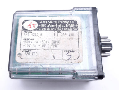 Used Absolute Process Instruments API 4310 G Isolated DC Transmitter, 120 VAC