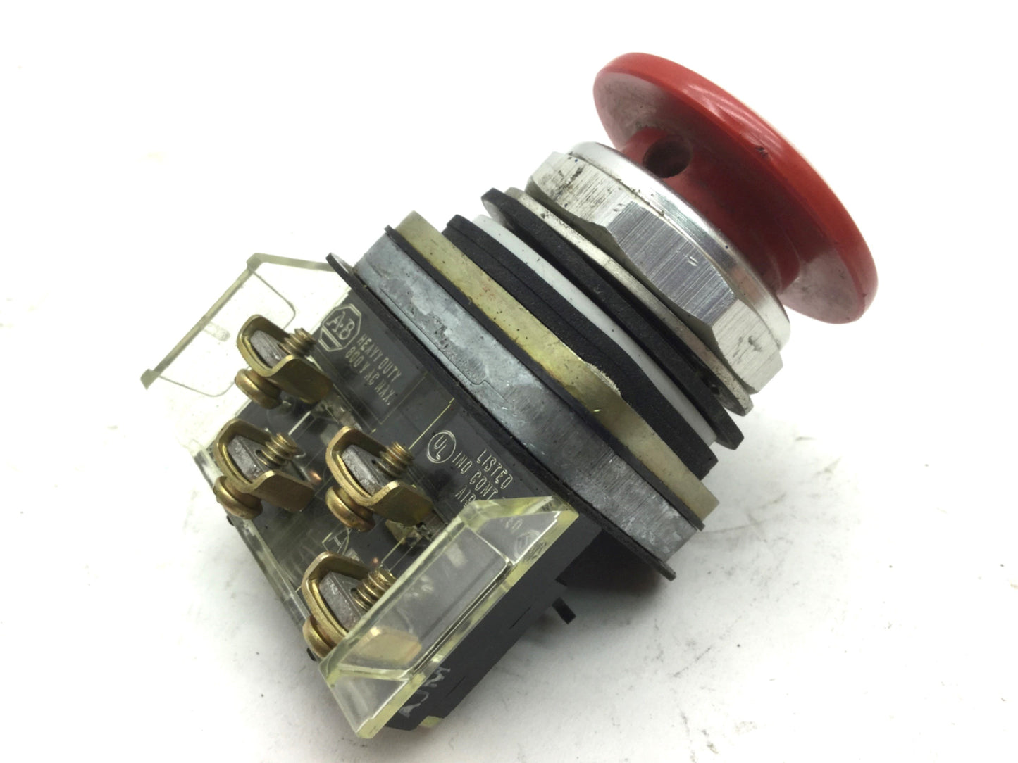 Used Allen Bradley 800T-D Red Push Button With 800T-XA Contacts NC NO