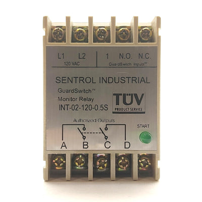 New – Open box Sentrol Industrial INT-02-120-0.5S Safety Relay 1x NO/NC Switch 2-Pole NO 120VAC