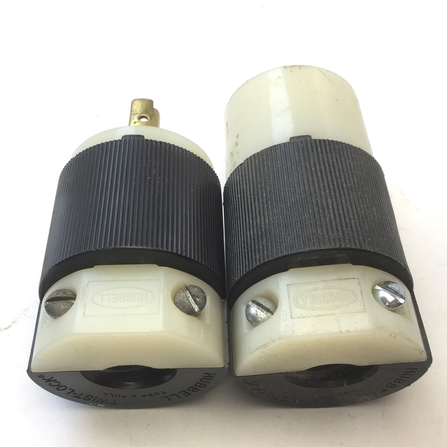 Used Hubbell Male Plug & Female Connector Twist-Lock Set 2P 3W 20A 125V NEMA L5-20 UL