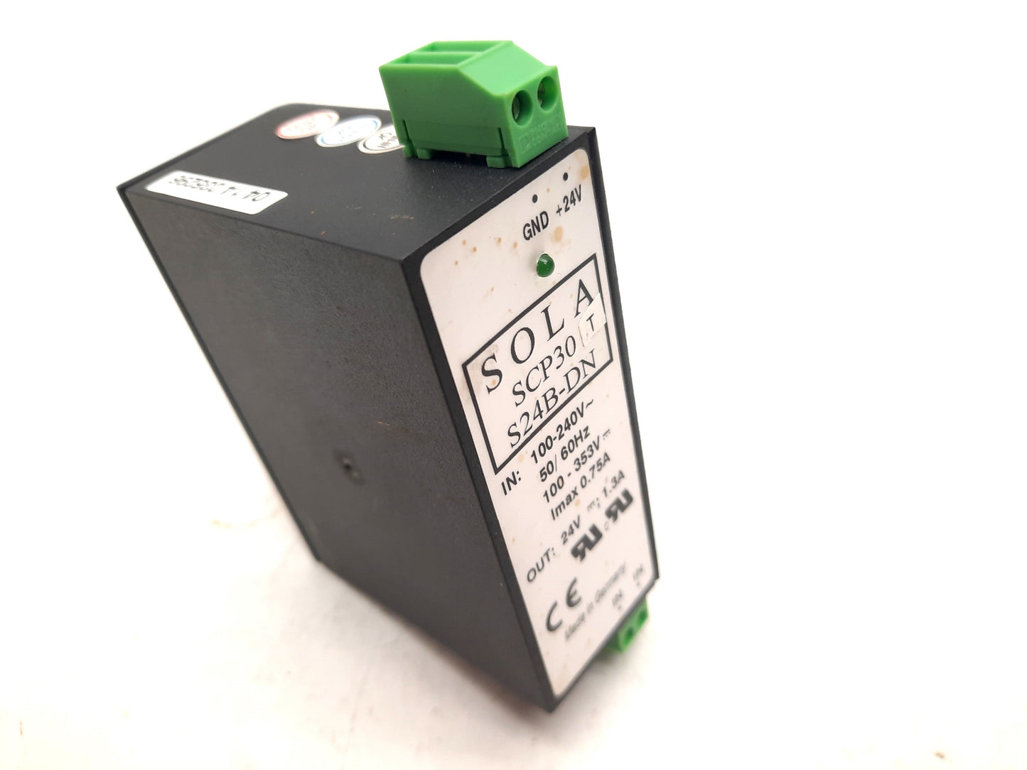 Used Sola SCP30 S24B-DN Power Supply Input: 100-240VAC 0.75A, Out: 24VDC 1.3A