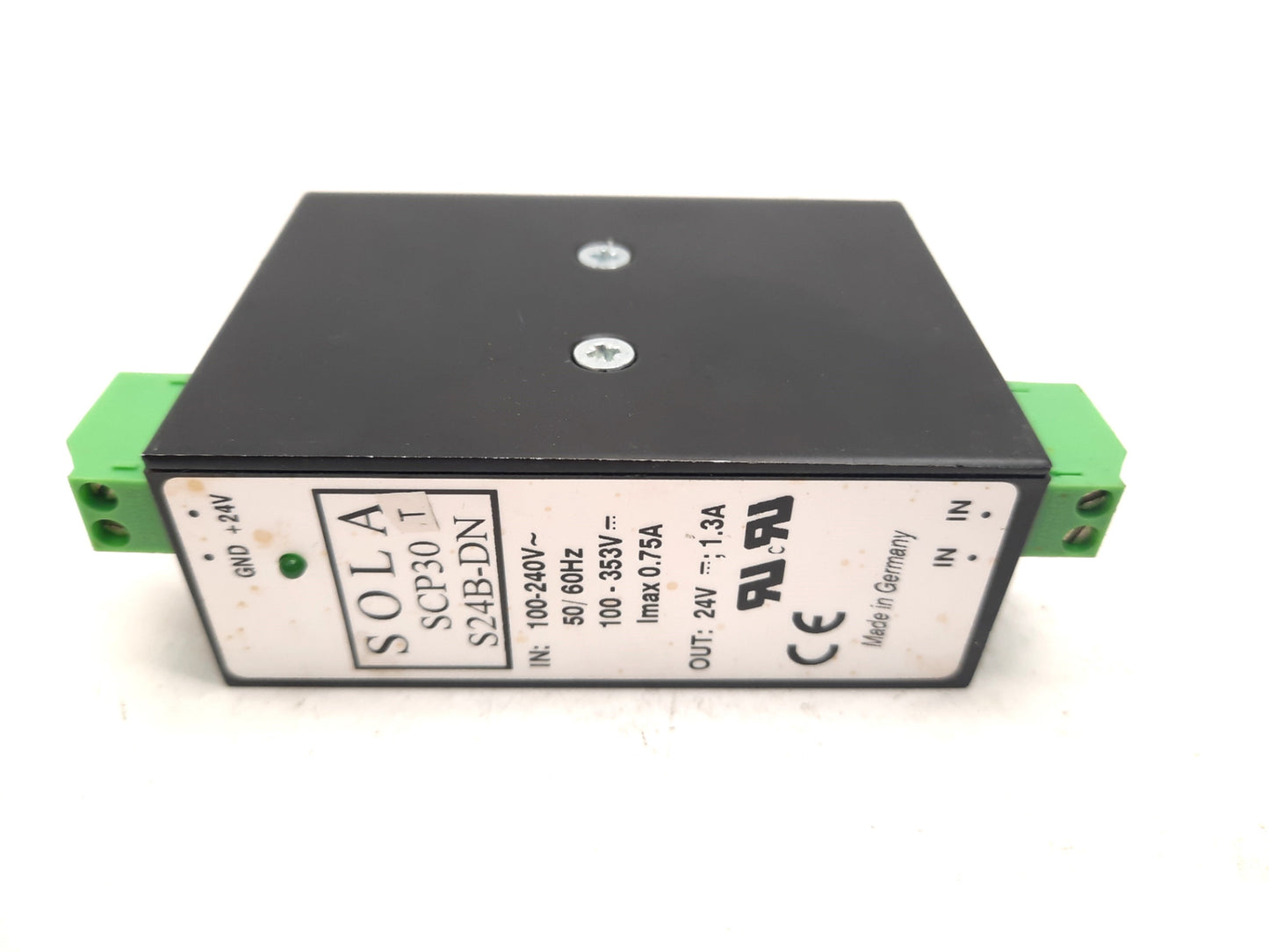 Used Sola SCP30 S24B-DN Power Supply Input: 100-240VAC 0.75A, Out: 24VDC 1.3A