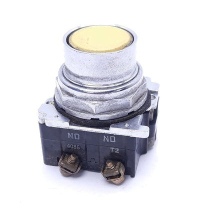 Used Cutler-Hammer 10250T 4086 Yellow Momentary Push Button Switch 600VAC 250VDC