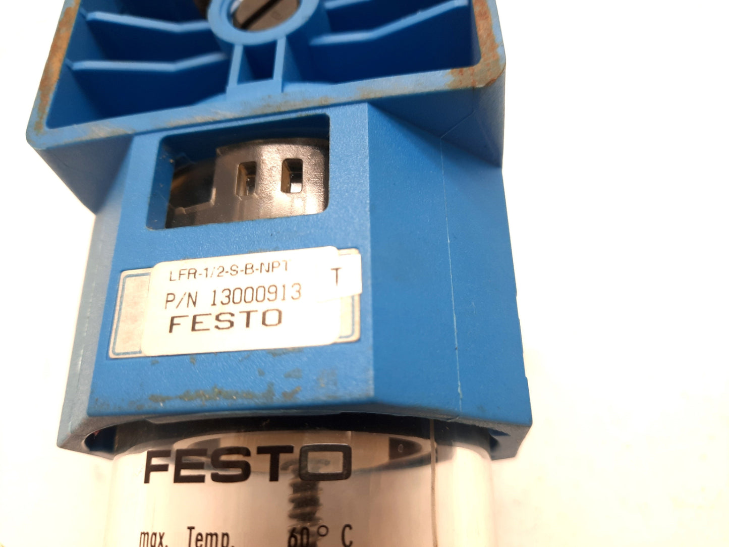 Used Festo LFR-1/2-S-B-NPT Filter Regulator, Fittings: 1/2" Max Inlet: 200PSI