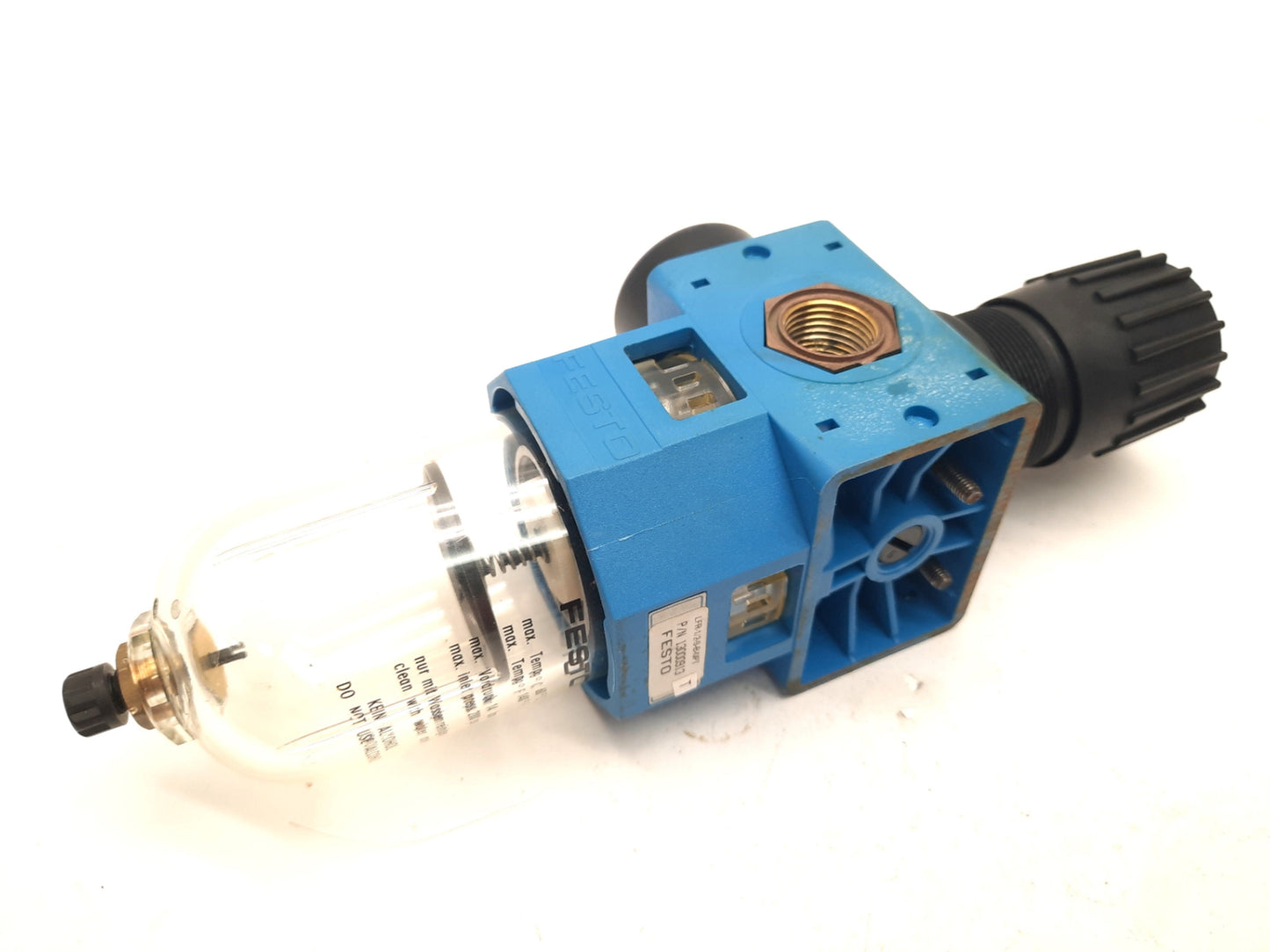 Used Festo LFR-1/2-S-B-NPT Filter Regulator, Fittings: 1/2" Max Inlet: 200PSI