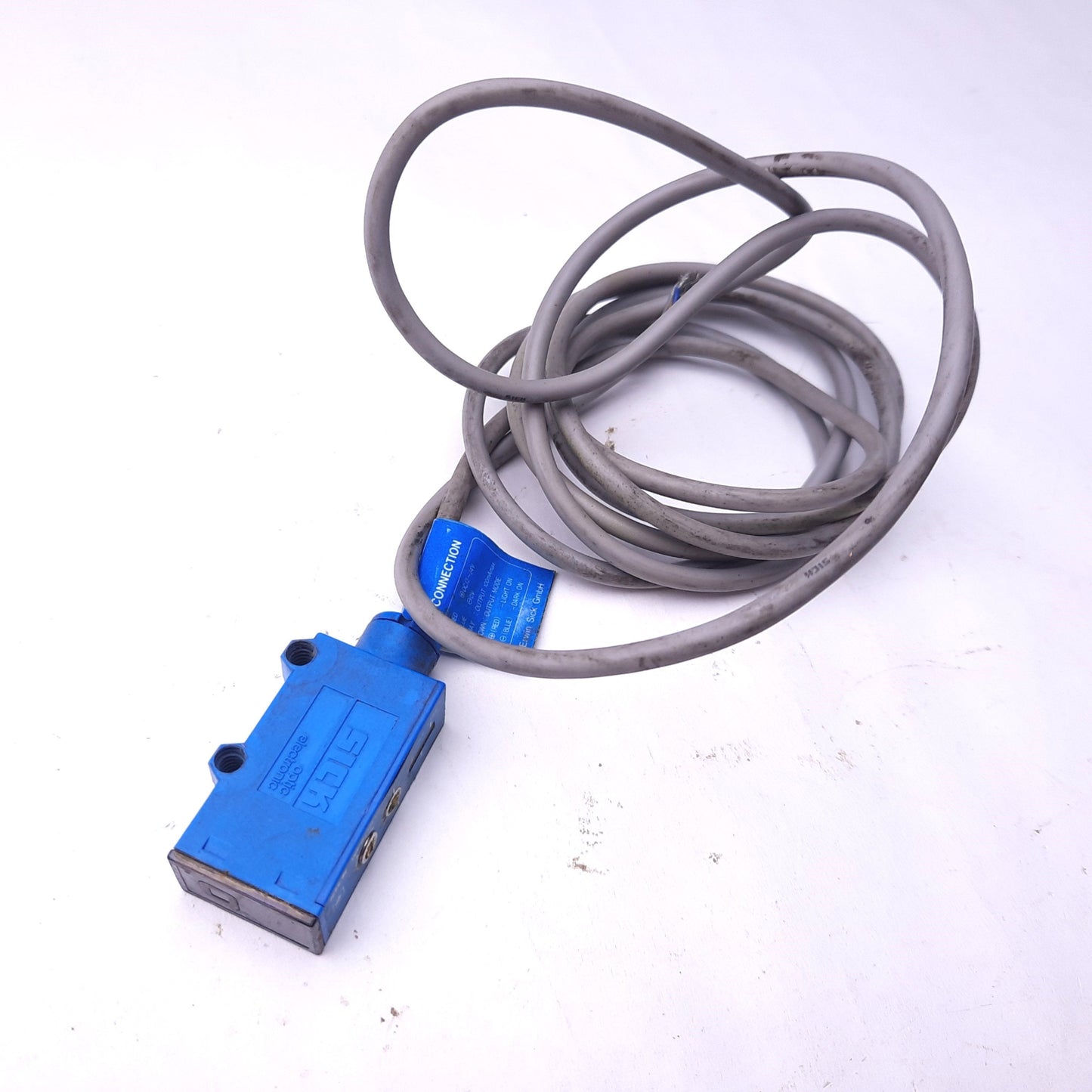 Used Sick WS6-N132 Photoelectric Beam Sensor, Voltage: 12-24VDC, Cable Length: 6'