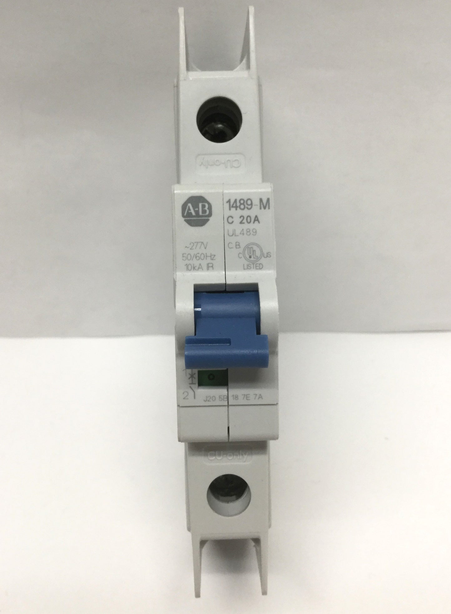 Used Allen Bradley 1489-M1C200 Miniature Circuit Breaker 1-Pole, 20A, 277VAC, C-Curve