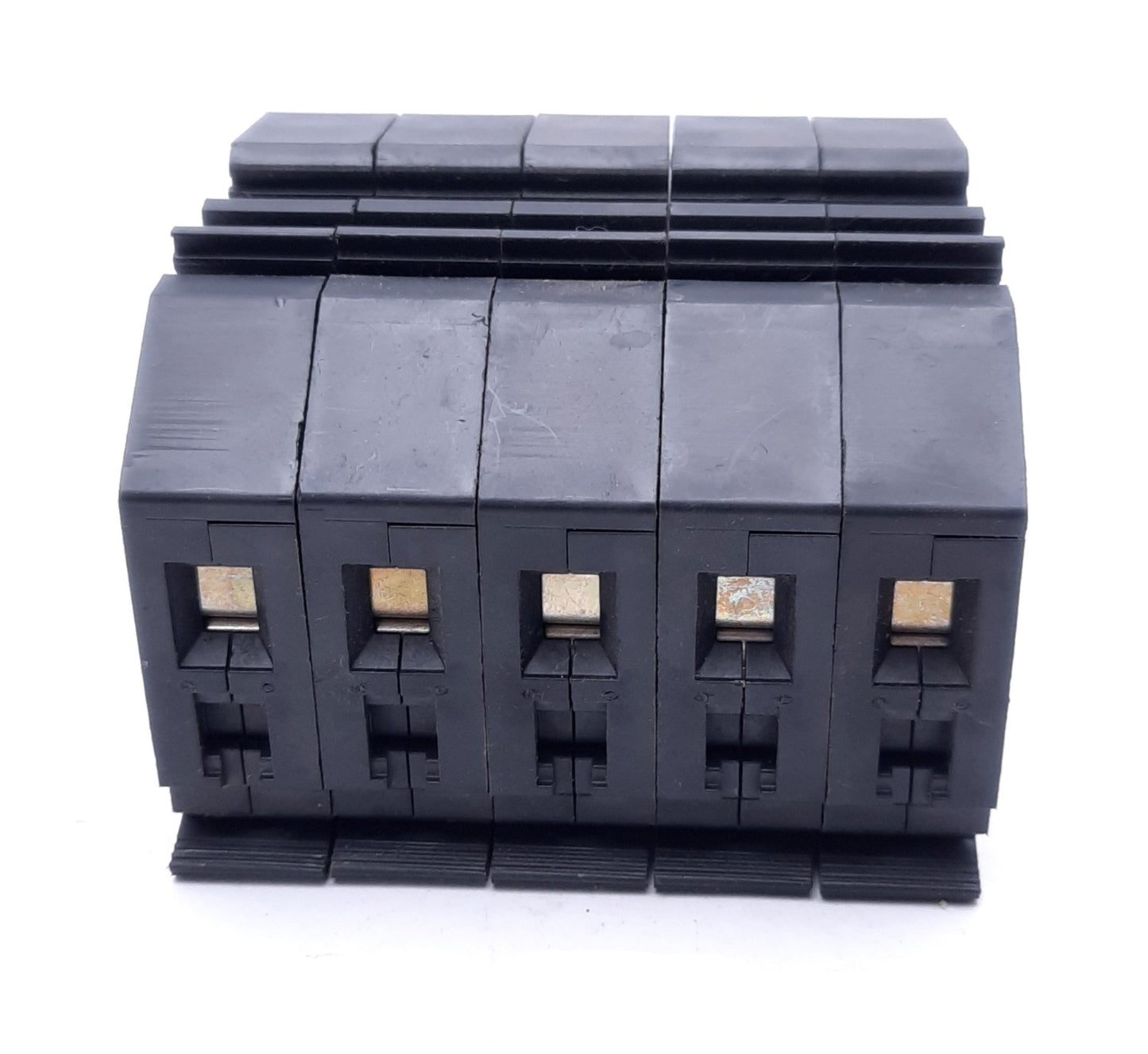 Used Lot of 5 Allen-Bradley 1492-U Fuse Holder Blocks, 600VAC 30A, DIN Rail