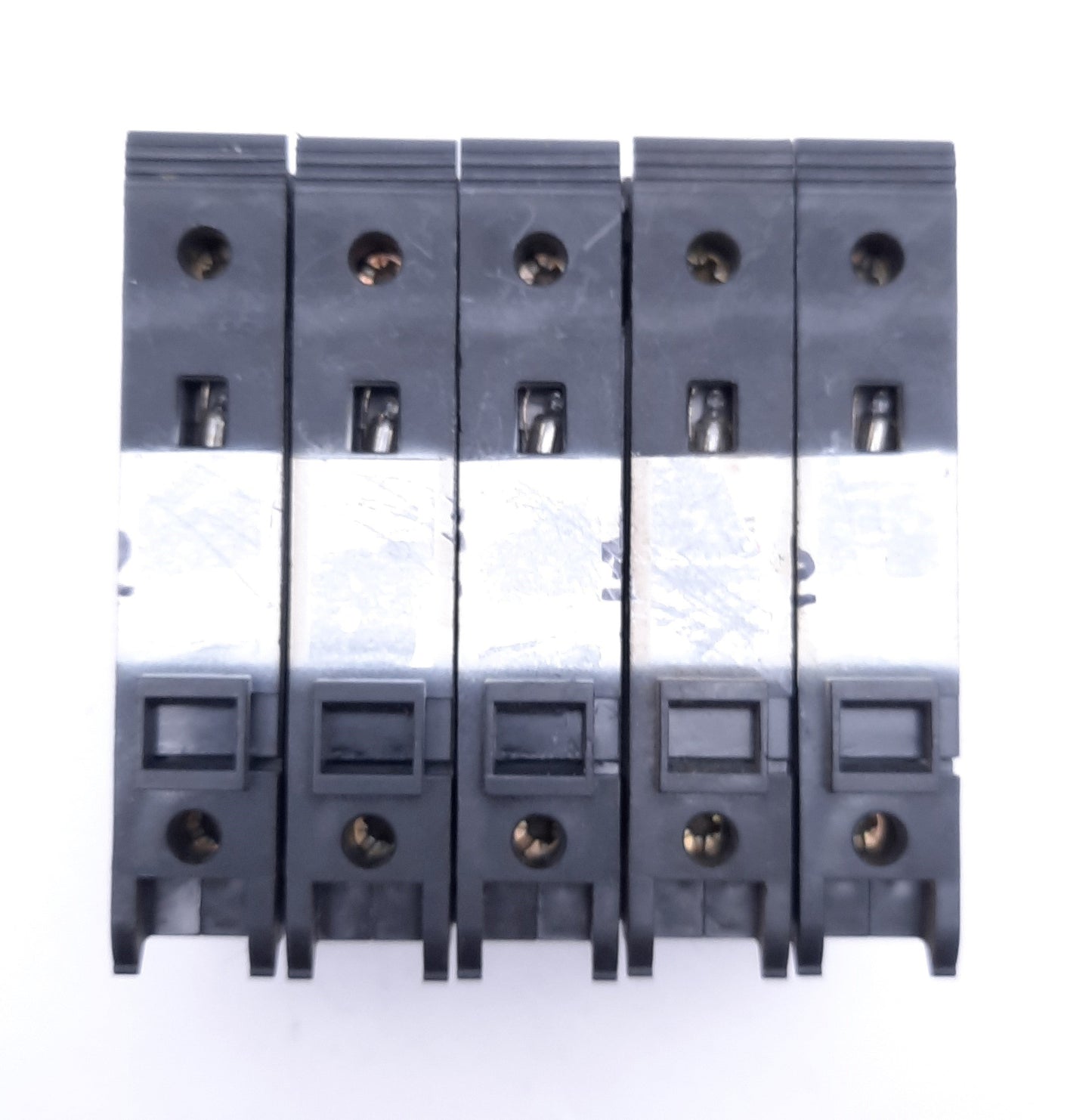 Used Lot of 5 Allen-Bradley 1492-U Fuse Holder Blocks, 600VAC 30A, DIN Rail