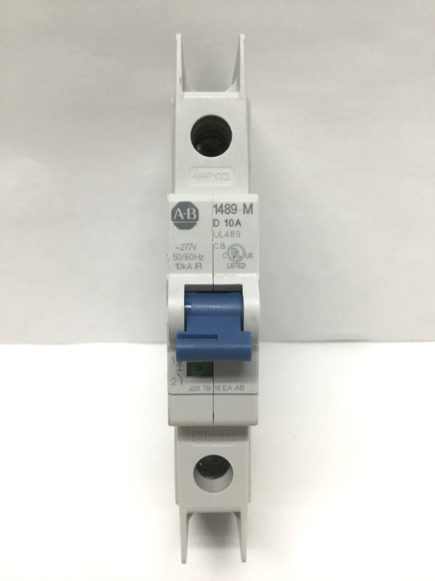 Used Allen Bradley 1489-M1D100 Miniature Circuit Breaker 1-Pole, 10A, 277VAC, D Curve