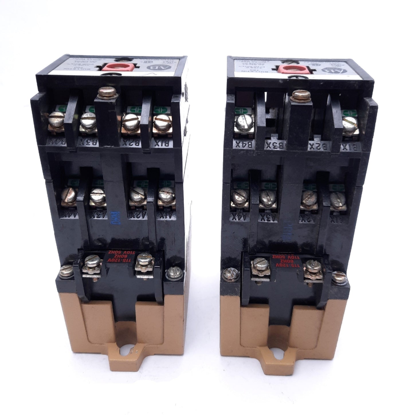 Used Lot of 2 Allen-Bradley 700-P800A1 Series B AC Relays, 110-120V Coil Voltage