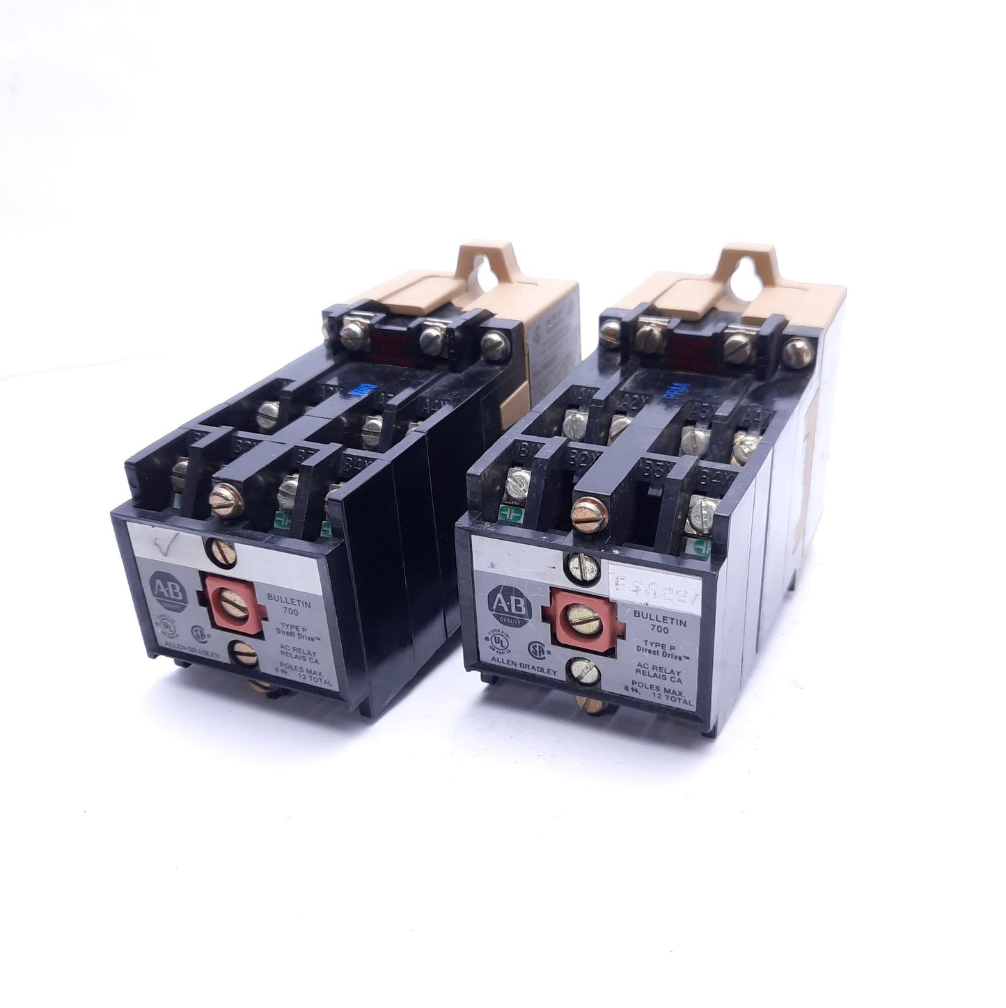 Used Lot of 2 Allen-Bradley 700-P800A1 Series B AC Relays, 110-120V Coil Voltage
