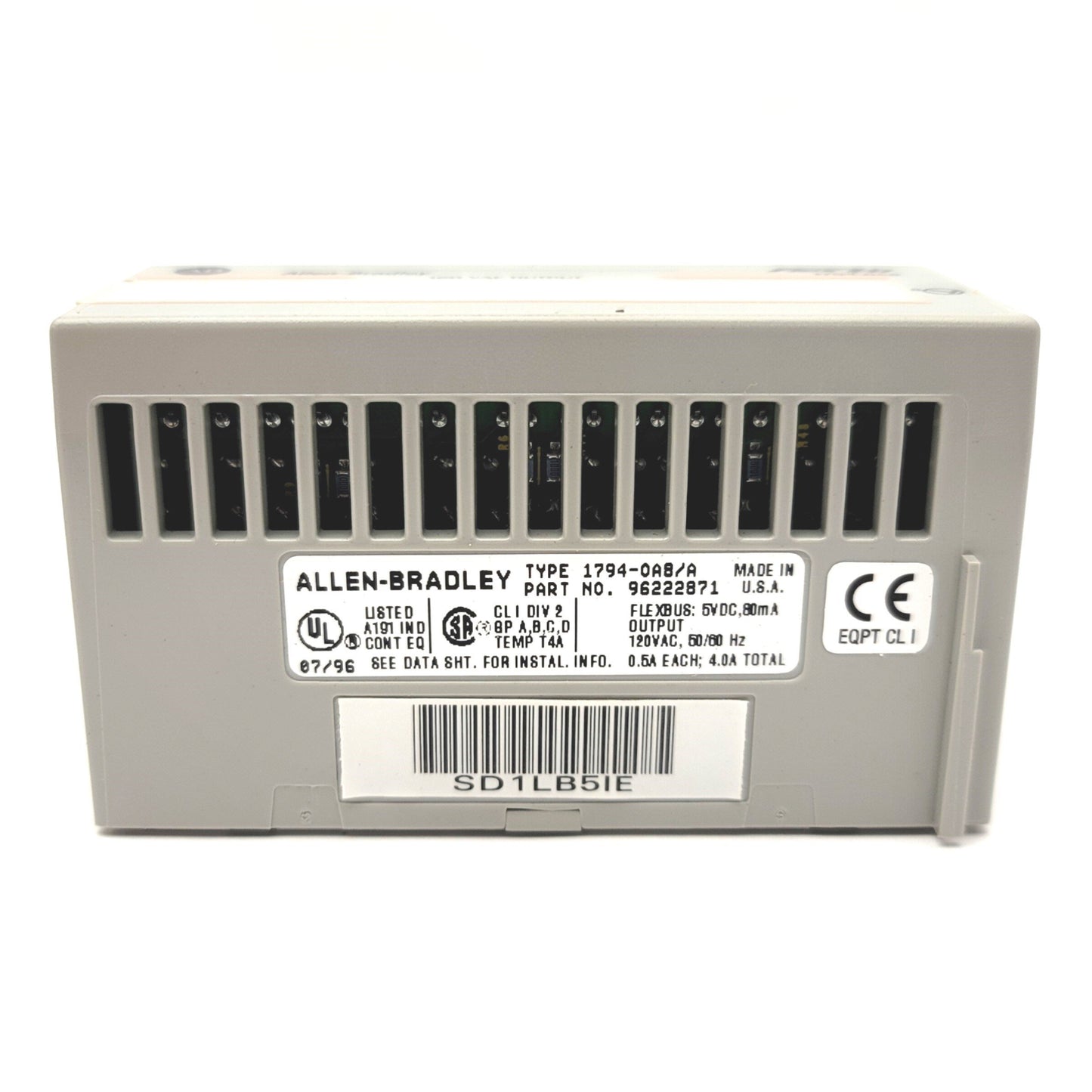 New – Open box Allen Bradley 1794-OA8/A Flex I/O Module, Output: 120VAC 50/60Hz 8-Point, 4A