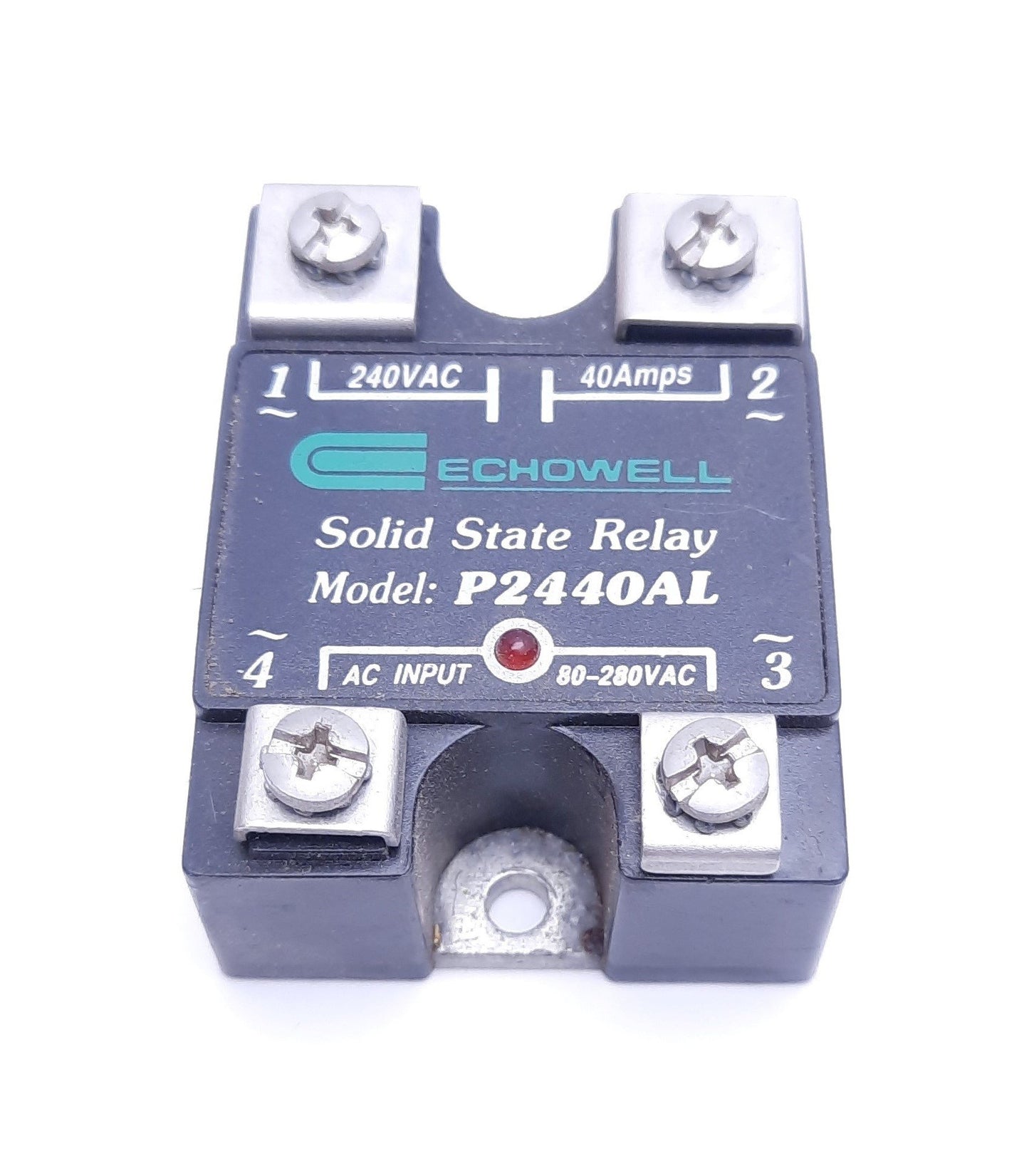 Used Echowell Model P2440AL Solid State Relay, 240VAC Control, 80-280VAC 40A Output