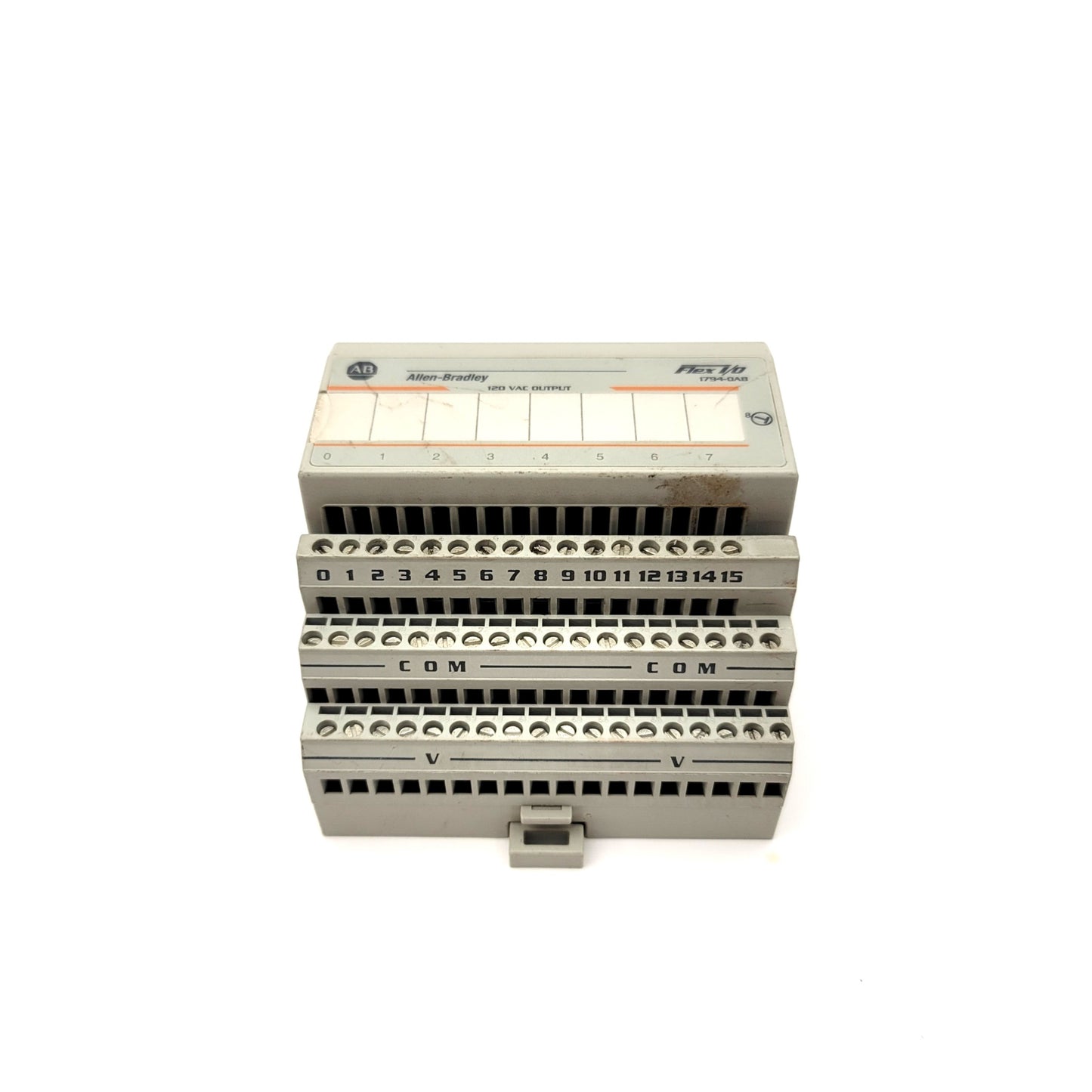 Used Allen Bradley 1794-OA8/A Flex I/O Module, 120VAC 50/60Hz, 8-Point, 4A, With Base