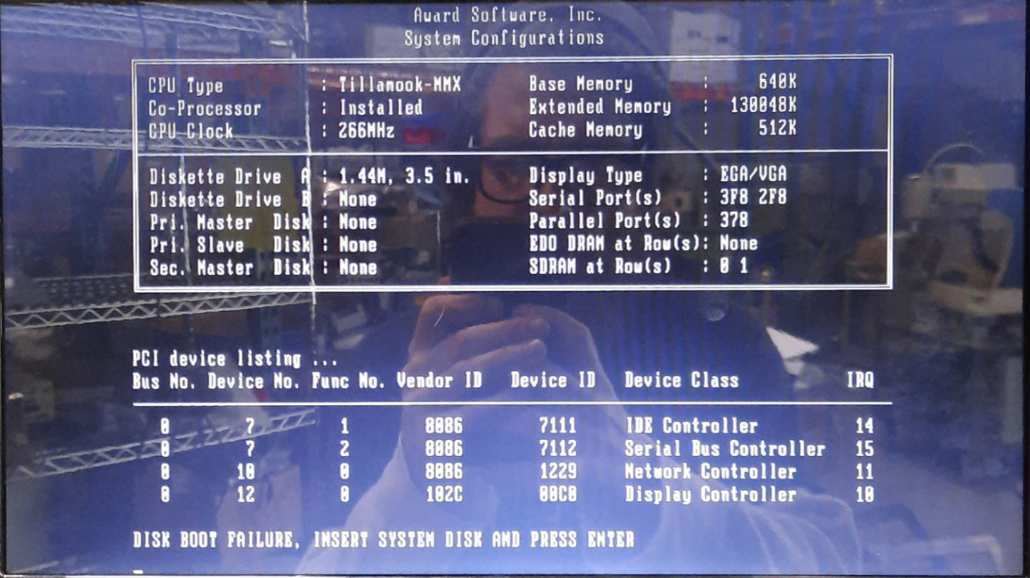 Used Advantech PCA-6751 Single Board Computer, Intel 266MHz MMX, 64MB RAM, PICMG1.0