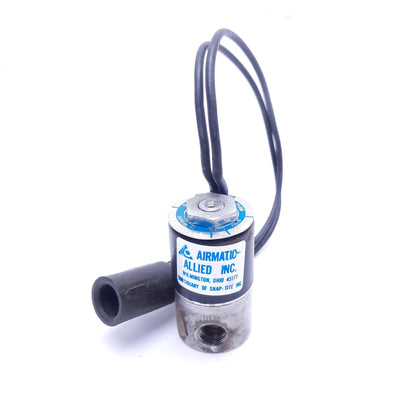 Used Airmatic Allied 1-21383 Solenoid Valve 24VDC 7W, 125psi MOPD, 1/16" Orifice
