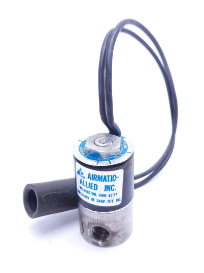 Used Airmatic Allied 1-21383 Solenoid Valve 24VDC 7W, 125psi MOPD, 1/16" Orifice