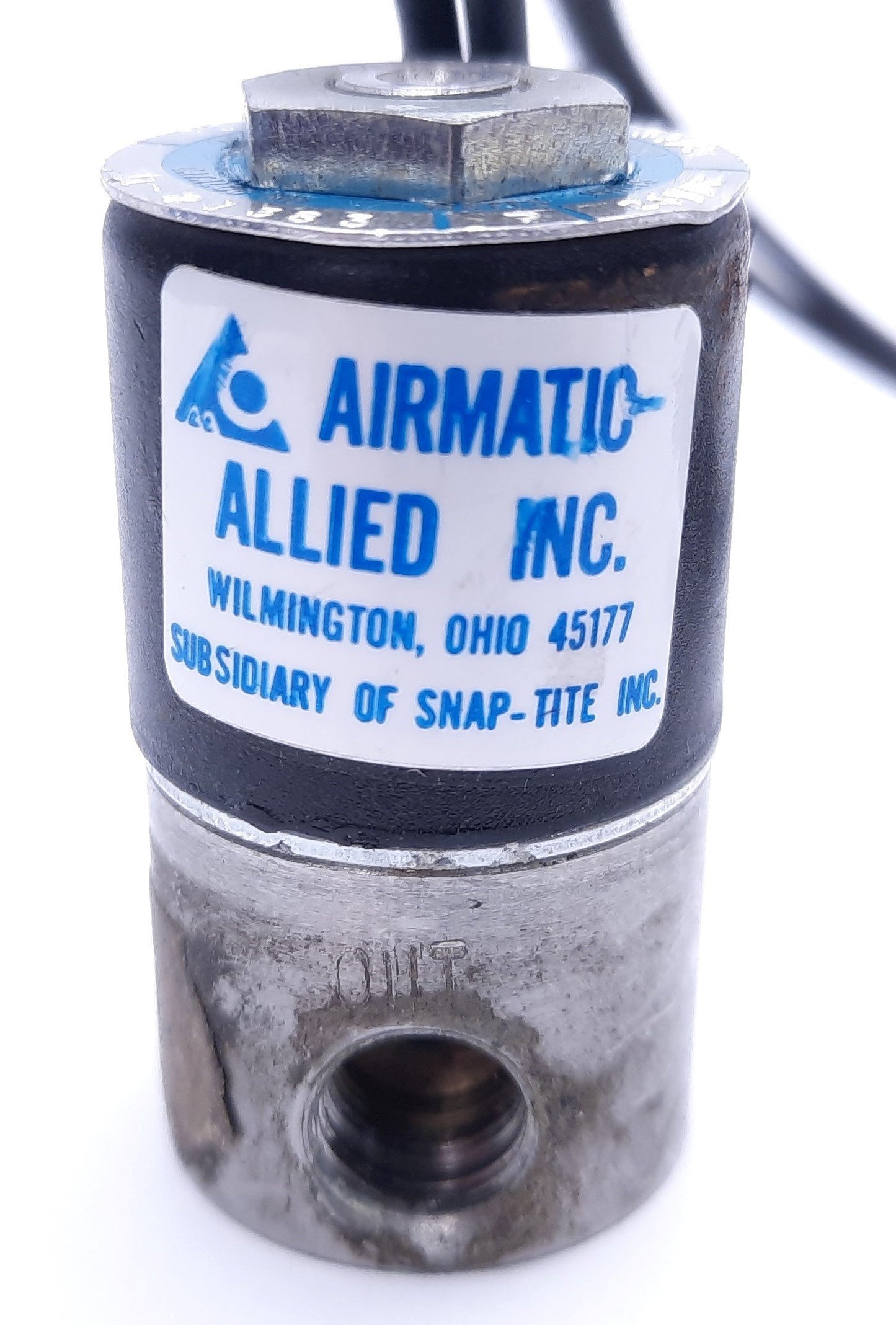 Used Airmatic Allied 1-21383 Solenoid Valve 24VDC 7W, 125psi MOPD, 1/16" Orifice