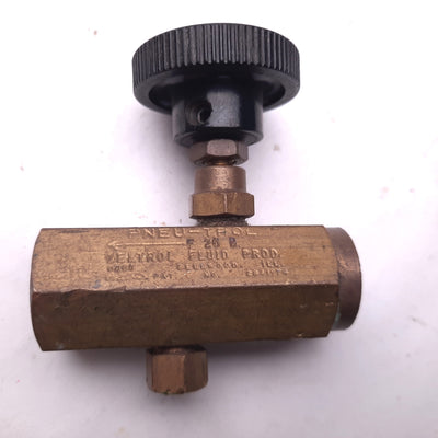 Used Deltrol F20B PNEU-TROL Flow Control Valve, 1/4" NPT, Female to Female