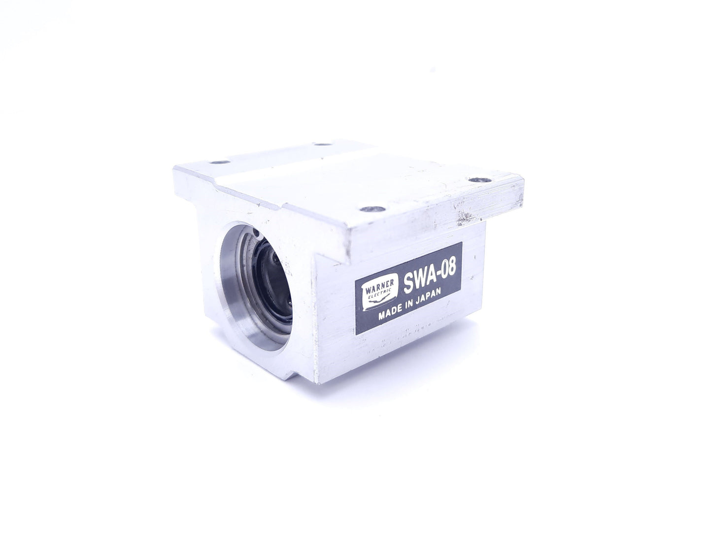 Used Warner Electric SWA-08 Bushing Block, 14mm Shaft Diameter, 4mm Screw Mounts