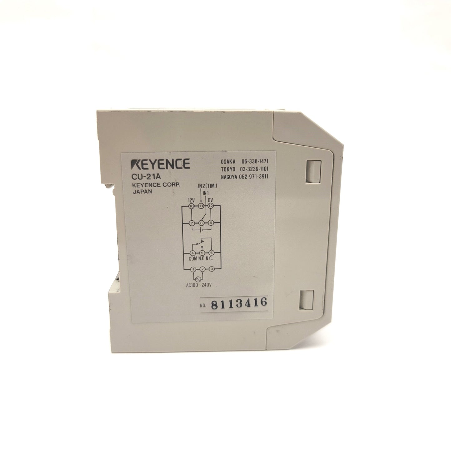 Used Keyence CU-21A Photoelectric Control Unit, DIN Rail Mount, 2 Inputs, 12VDC Out